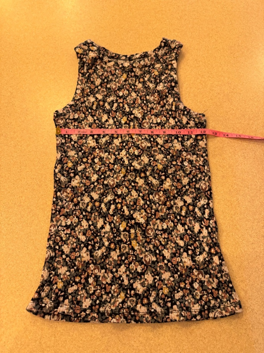 Maurices Black Floral Ribbed Tank Top